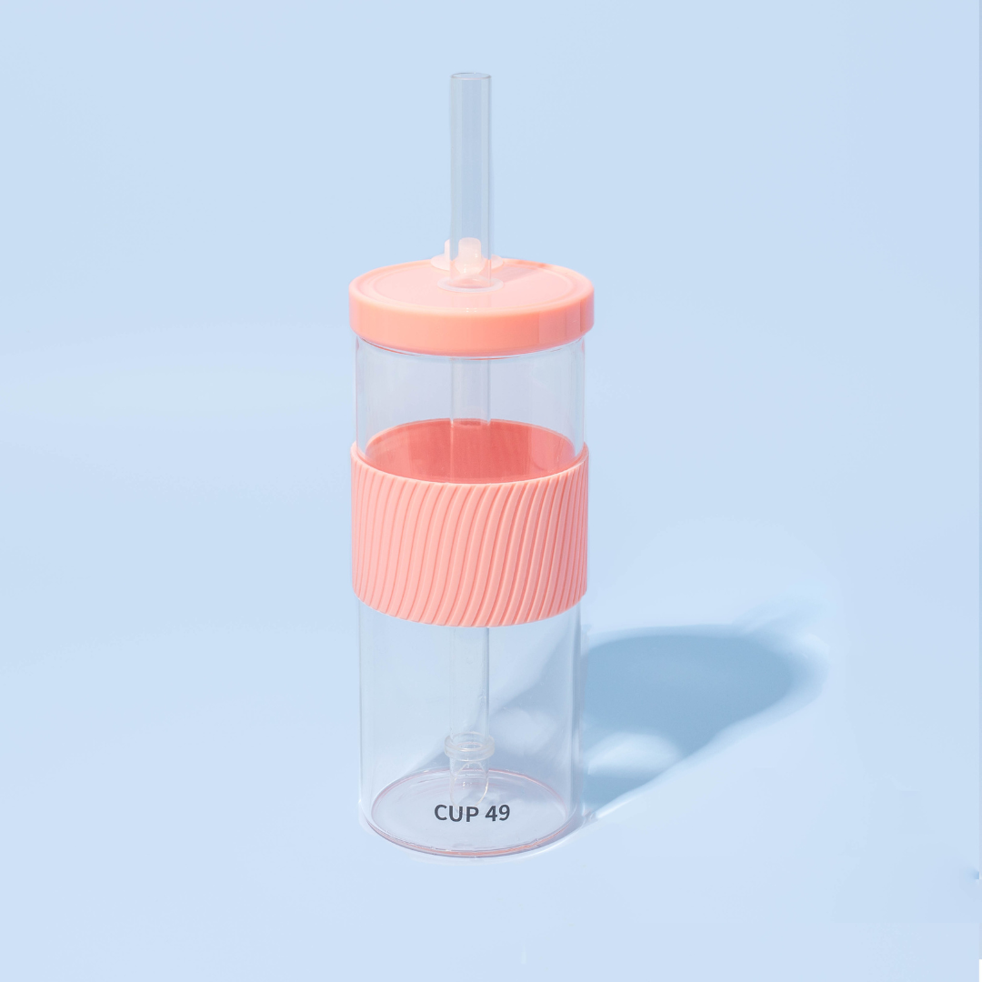 Reusable Glass Bubble Tea Cup Tumbler Set