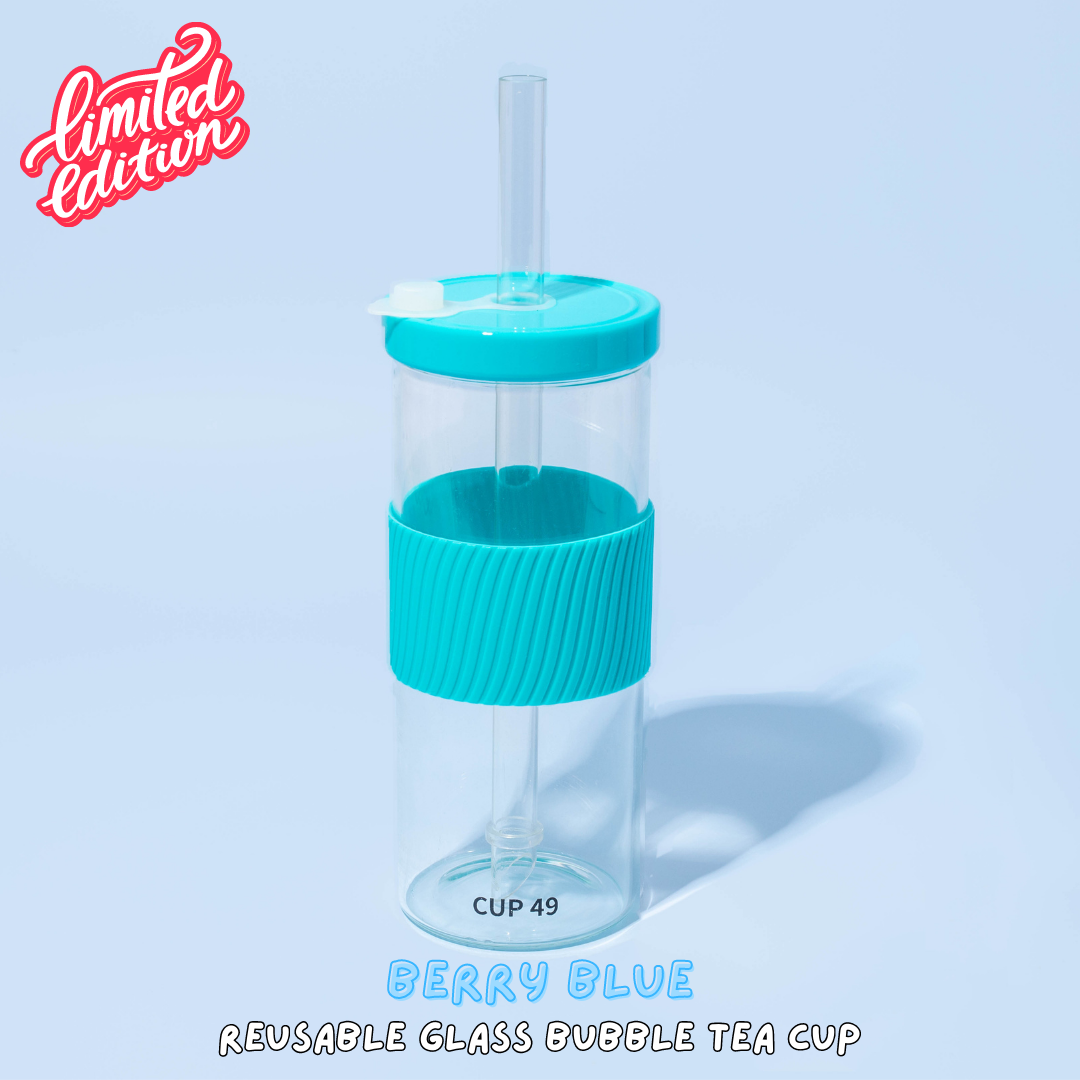 NEW Reusable Glass Bubble Tea Cup Set