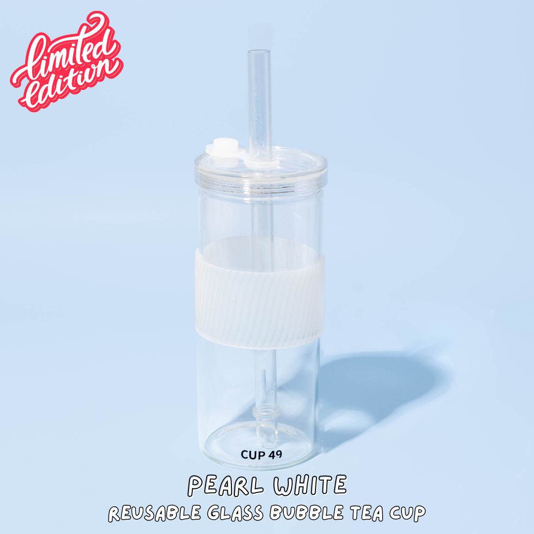 NEW Reusable Glass Bubble Tea Cup Set