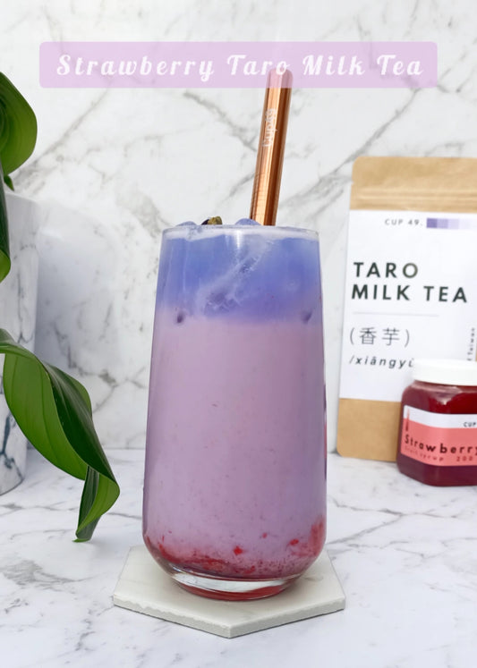 Strawberry Taro DIY Milk Bubble Tea