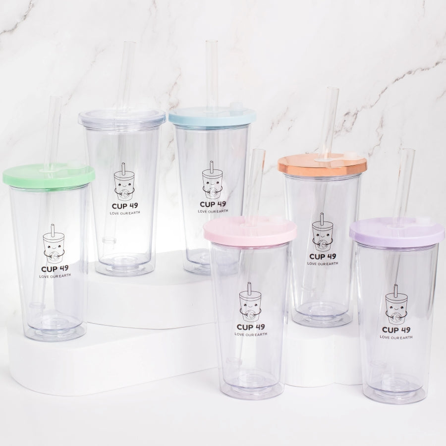 Reusable Plastic Bubble Tea Cup Set