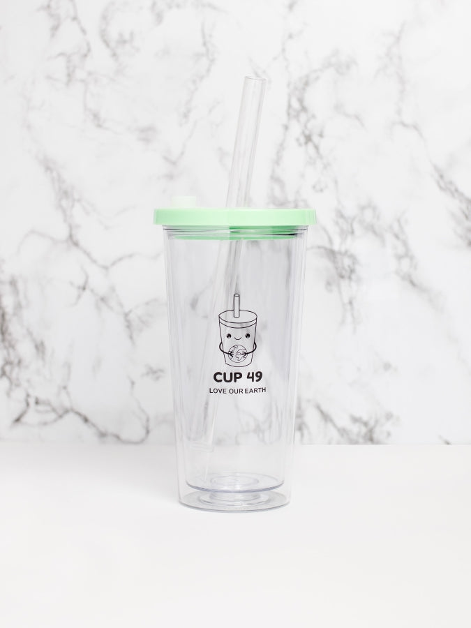 Reusable Plastic Bubble Tea Cup Set