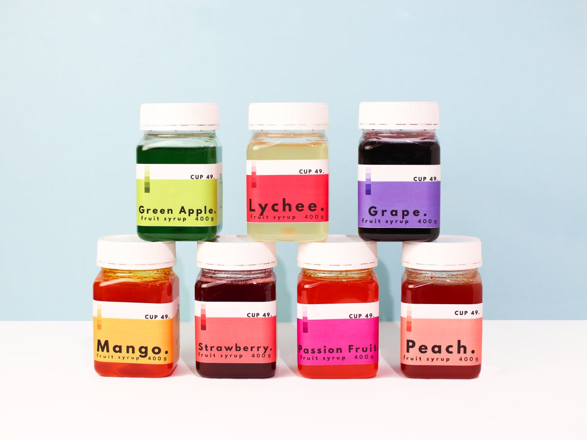 Cup 49 fruit syrups for bubble tea