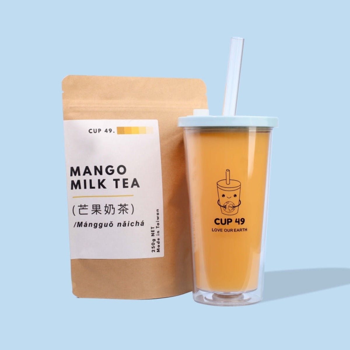 DIY Mango Milk Bubble Tea Boba Kit Cup 49