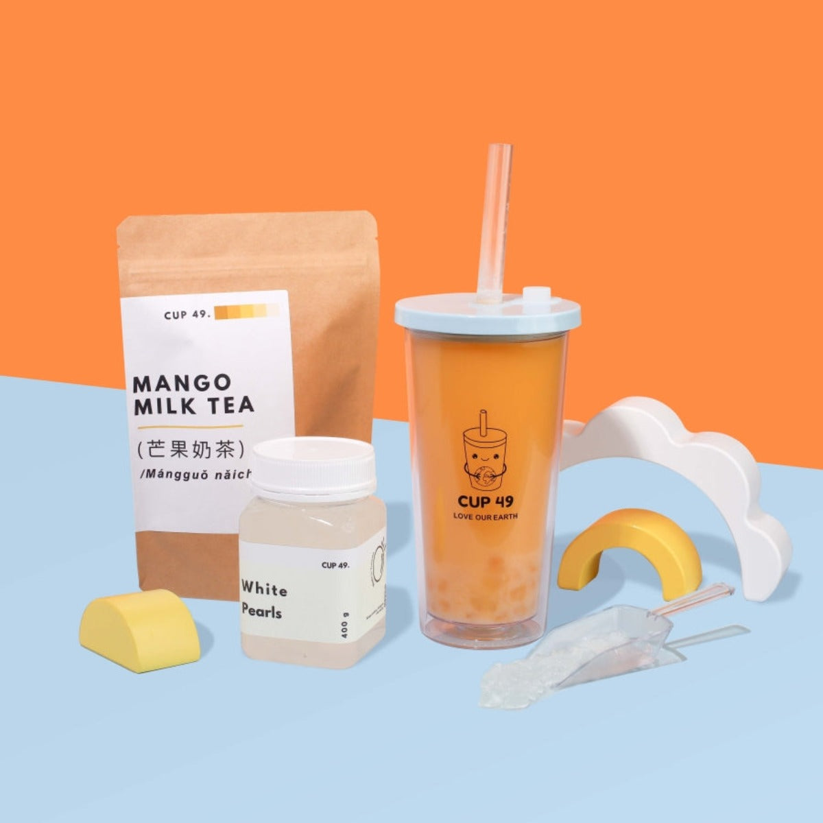 DIY Mango Milk Bubble Tea Boba Kit Cup 49