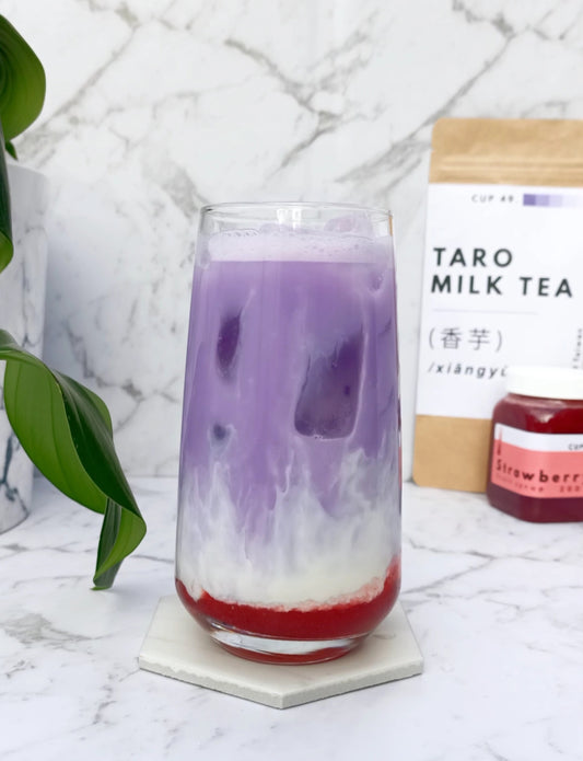 Strawberry Taro Milk Tea Recipe