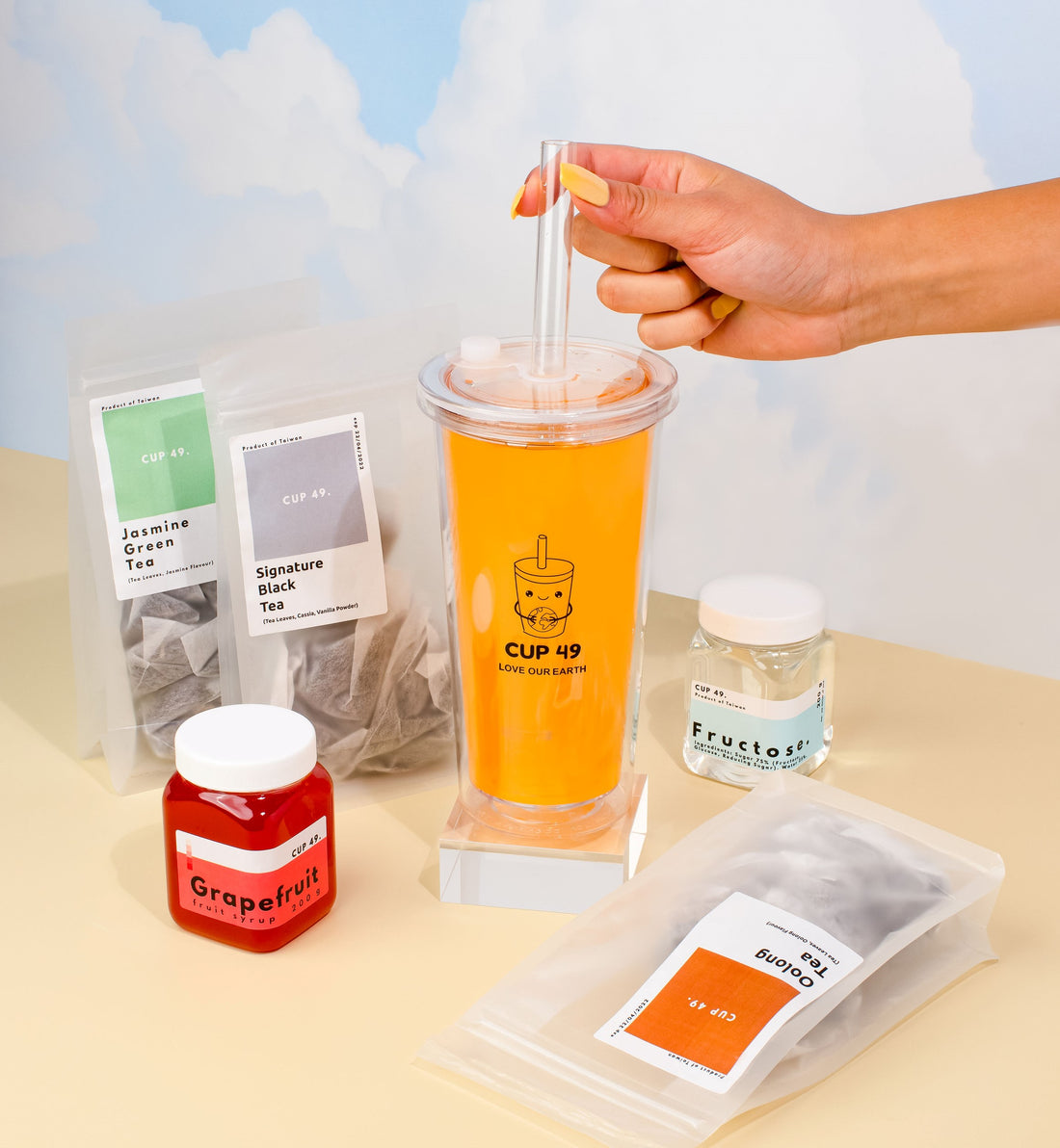 Cup 49 DIY grapefruit bubble tea kit