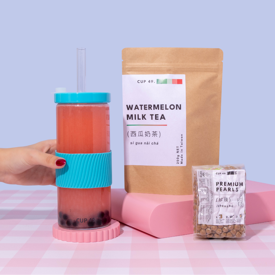Cup 49 NEW Watermelon DIY Milk Bubble Tea Blend 250g With Tapioca Pearls (LIMITED EDITION) 
