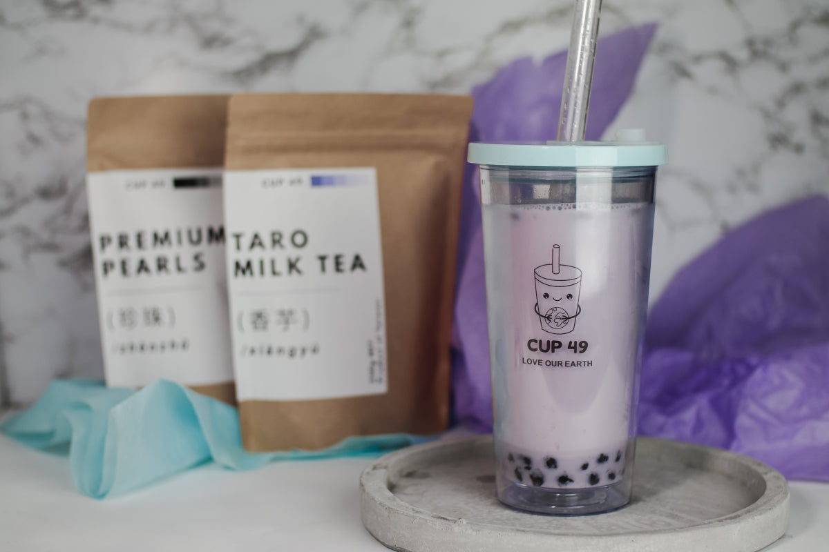 Cup 49 Taro Milk Bubble Tea