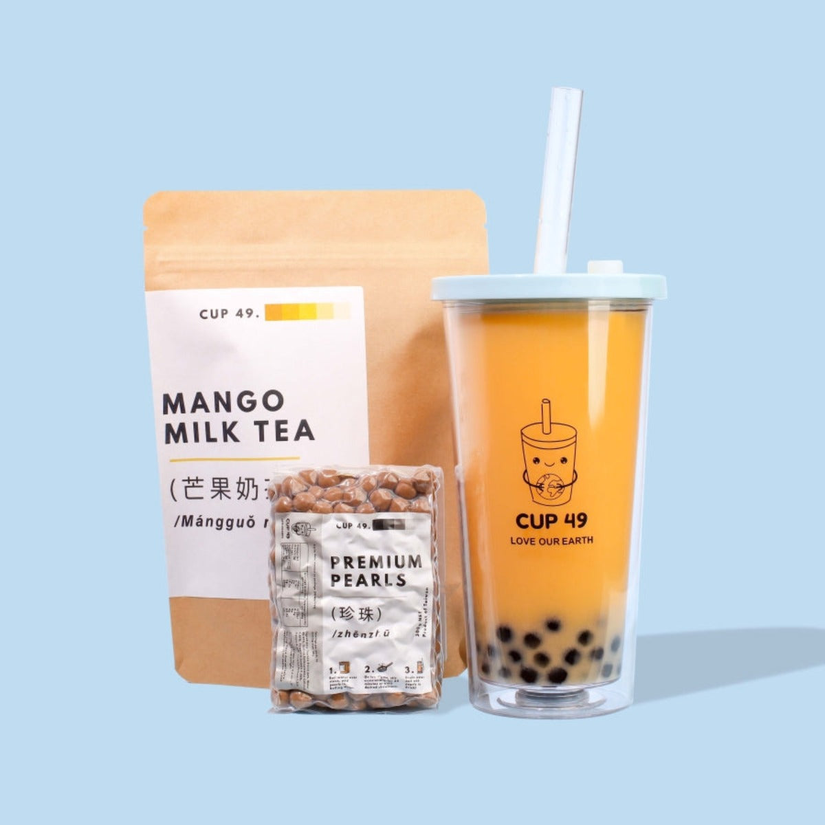 DIY Mango Milk Bubble Tea Boba Kit Cup 49